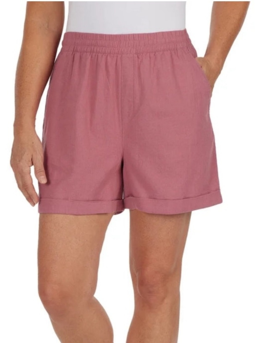 Frank by Frank and Oak Pink Linen Shorts